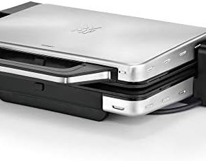 WMF CE Lono Contact Grill, Professional Silver, Ideal for Home Chefs, Versatile Indoor Grilling, Non-Stick Plates, Model